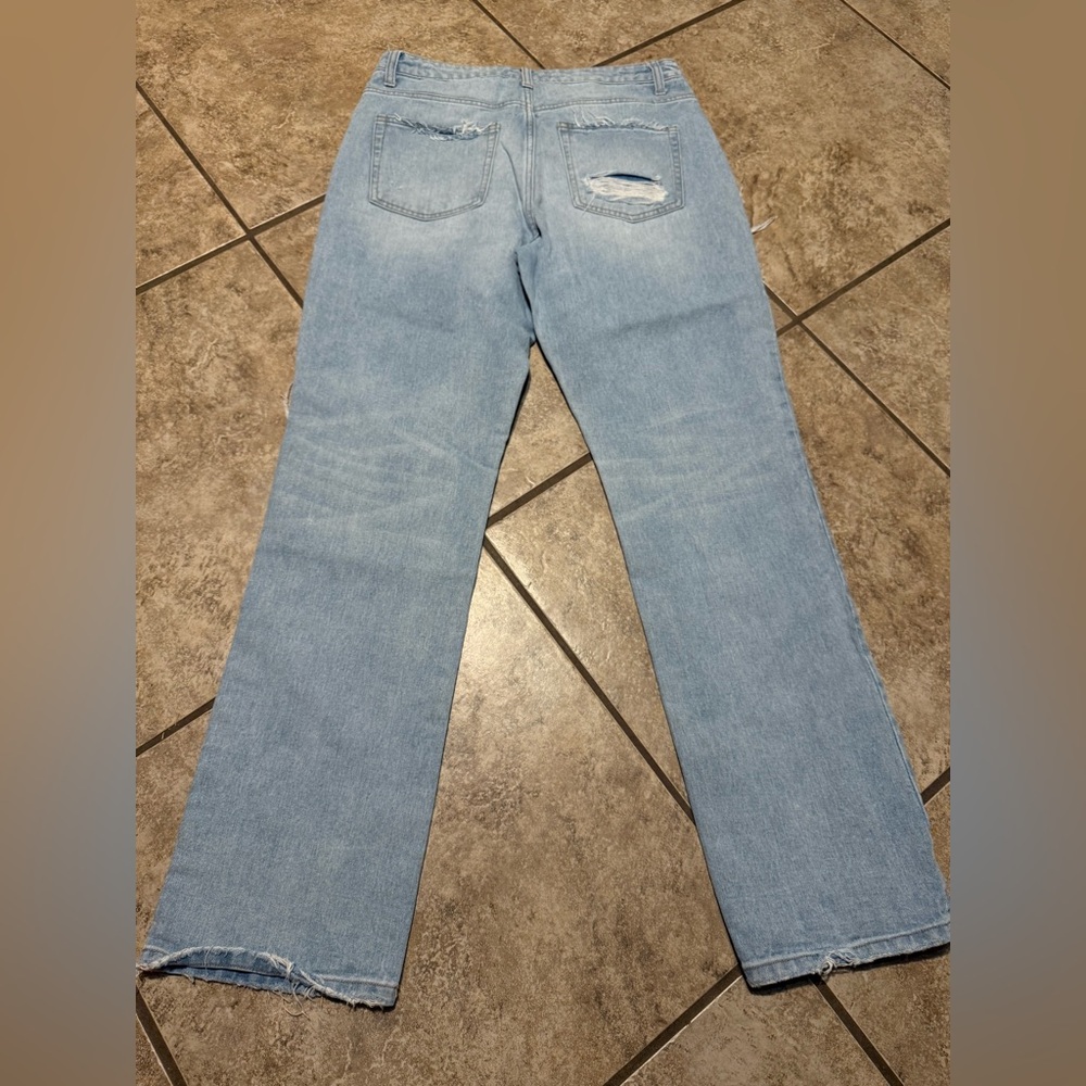 Flying Monkey Light Blue Straight Leg Jeans - Picture 6 of 8